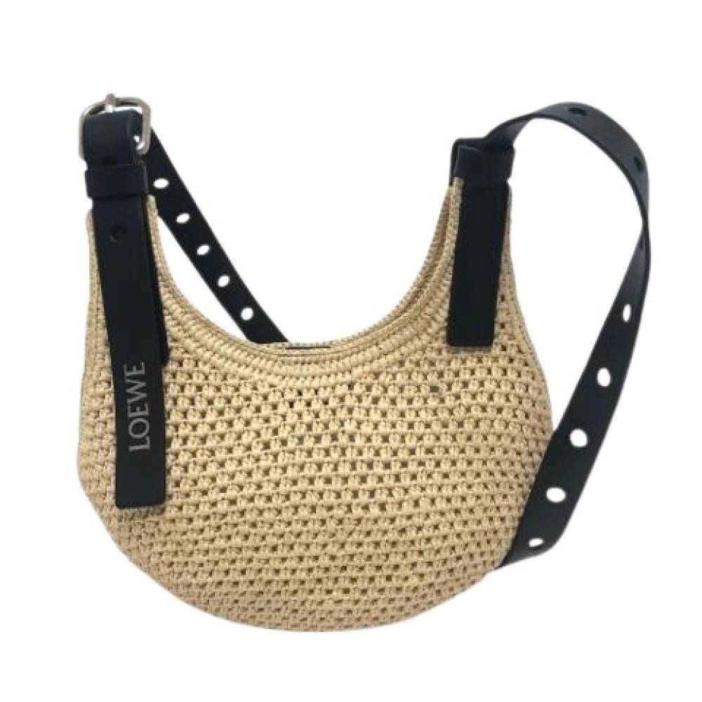 Loewe Pre-owned Pre-owned Raffia Skuldertaske - Vintage - Dame - Beige - ONE SIZE - Uld