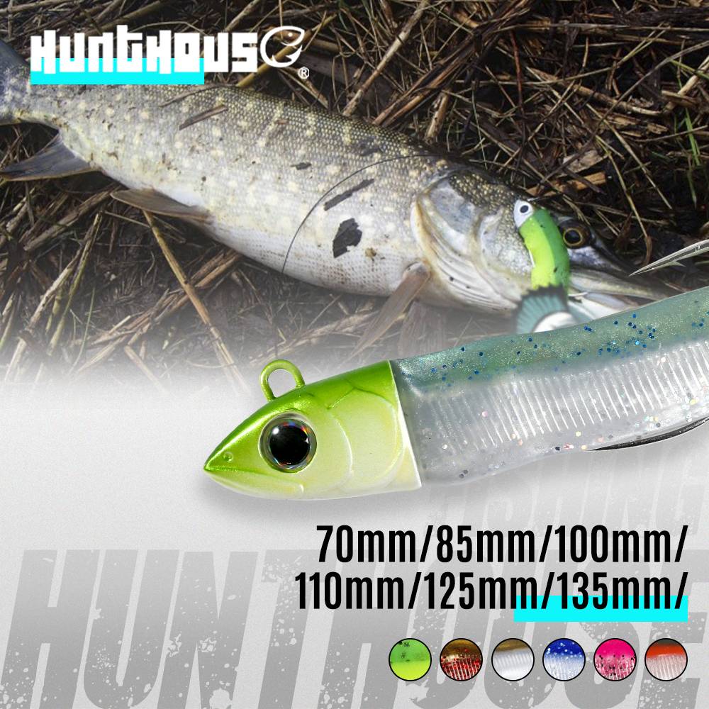 Hunthouse Barret Minnow 70mm 7g  Silicone Soft Fishing Lure Artificial Bait Fishing Tackle For Bass Pike Leurre Souple LW216
