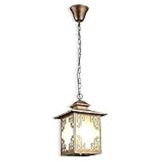 Nordic Outdoor Rainproof Glass Lantern Suspended Chandelier External Villa Park Waterproof Ceiling Gallery Pavilion Hanging Lamp E27 Grape Rack Aisle Lighting Luminaire Light/Bronze/31 * 23C