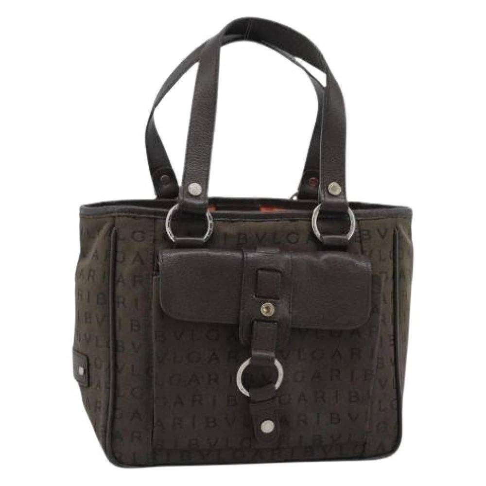 Bvlgari Vintage Pre-owned Vintage Canvas Handbag - Vintage - Dame - Brun - ONE SIZE - Læder
