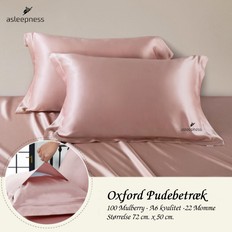 Oxford Pudebetræk i 22 Momme Mulberry Silke 72x50 (Pink) - Pudebetræk uden gaveæske