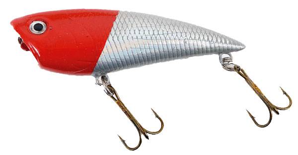 ECO Popper wobler Sølv krop rødt hoved.