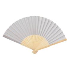 Pure Color Bamboo Folding Fabric Handheld Fan Wedding Party Home Decoration Gift (Silver) silver