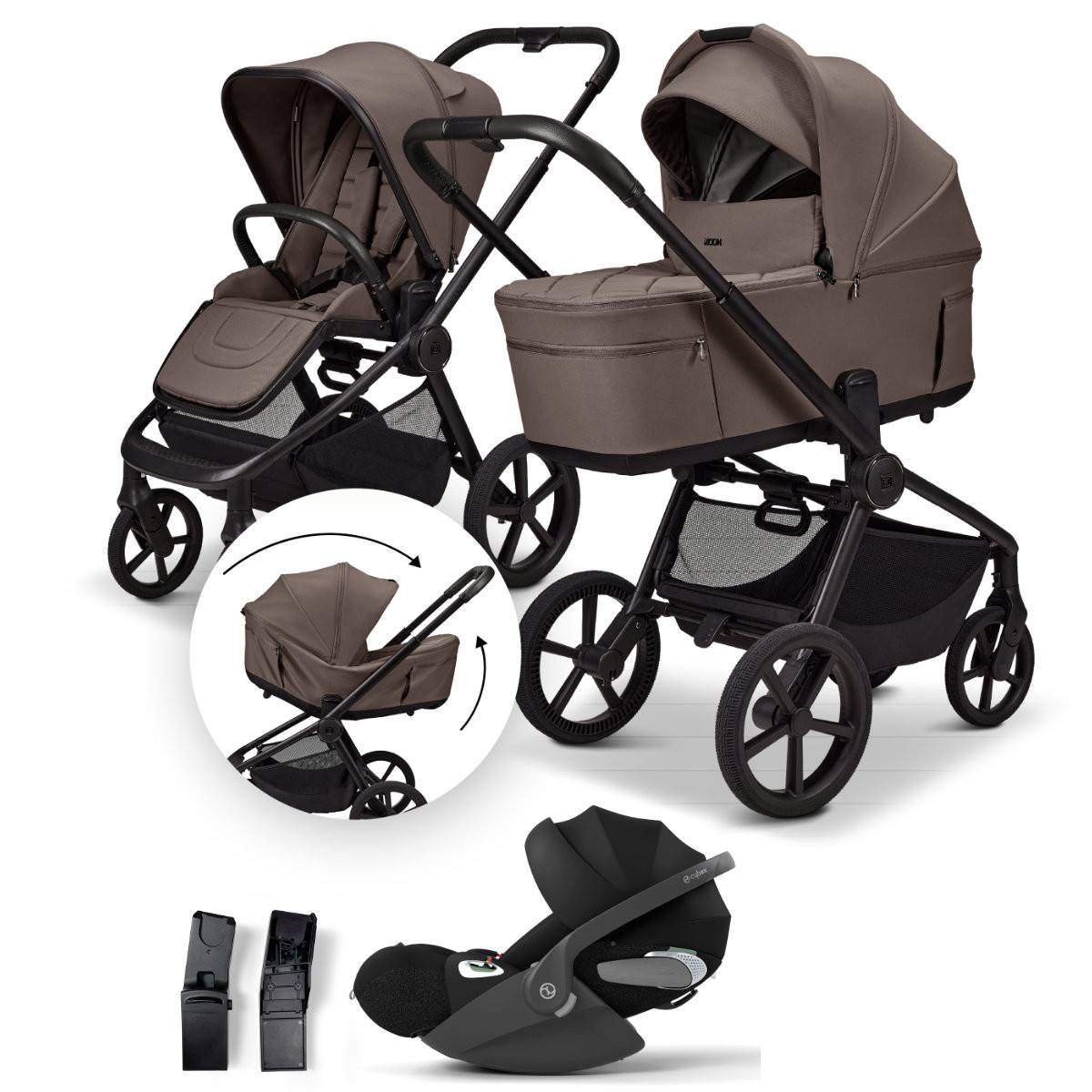 Moon ReSea Fold 3in1 Set + Cybex Cloud T i-Size 2026 - Greige