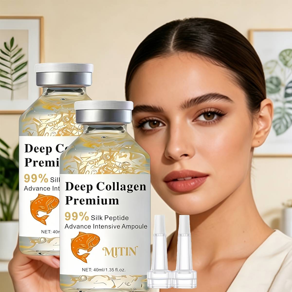 2pcs-deep Collagen Peptide Lifting Ampoule & Anti-wrinkles Skincare With Collagen & 30 Peptide Complex | Skin Tightening & Firming 72h Hydration,making And Healthy