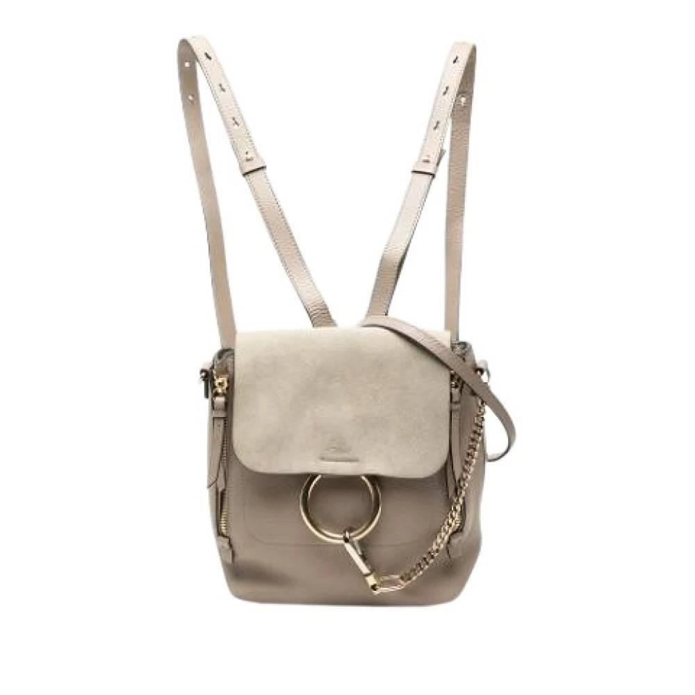 Chloé Pre-owned Pre-owned Faye Rygsæk - Vintage - Dame - Beige - ONE SIZE - Uld