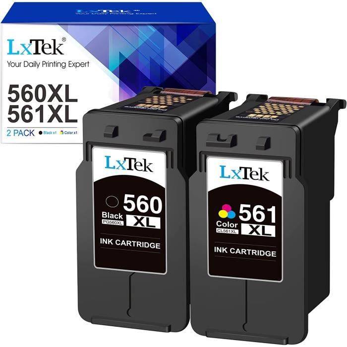 Cartouches d'encre Remplacement pour PG-560 CL-561 XL 560XL 561XL pour Pixma TS5350 TS5351 TS5352 TS5353 TS7450 TS7451 (Noir T[903]