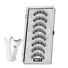 Magnetic Eyelashes Set - No Glue Magnetic Eyelashes Kit | 8 St Ögonfransförlängningskluster Med Applikator | Återanvändbara Magnetiska Ögonfransar Natural - Magnetic Eyeliner Lösfransar