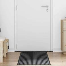vidaXL Dørmåtte Striped Sort og grå 60 x 150 cm Polypropylen, PVC