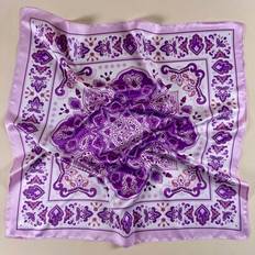 1st Dammandala Blommönster Fyrkantig Halsduk Elegant Halsduk Snusnäsduk Dam Satin Head Scarf Håraccessoarer - Blåröd (En-Storlek)