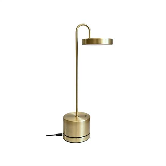 MooveLIGHT batterilampe / bordlampe m/trådløs oplader, messing