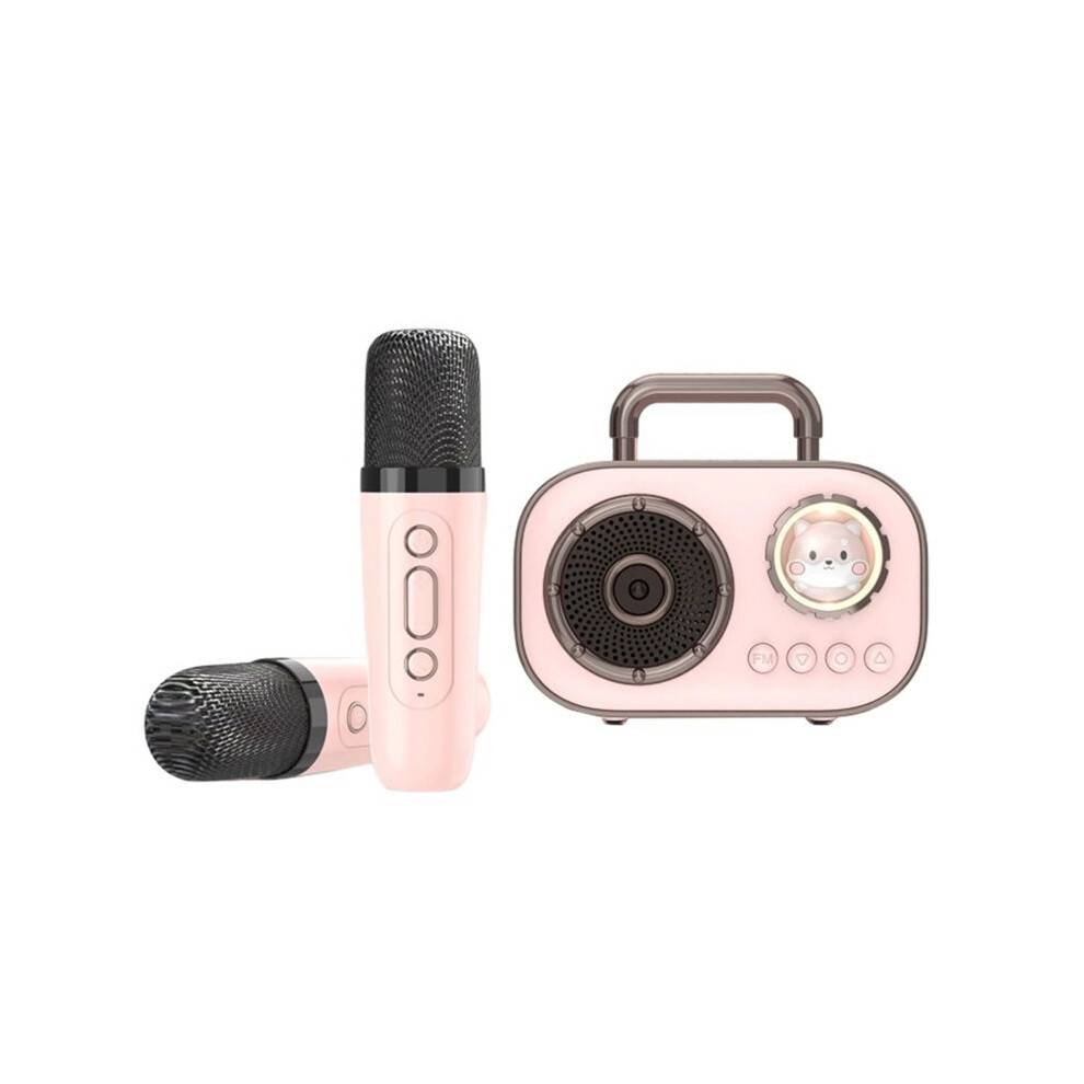 Portable Wireless Dual Microphone Karaoke Machine 5.3 Speaker KTV System HIFI Stereo Sound B