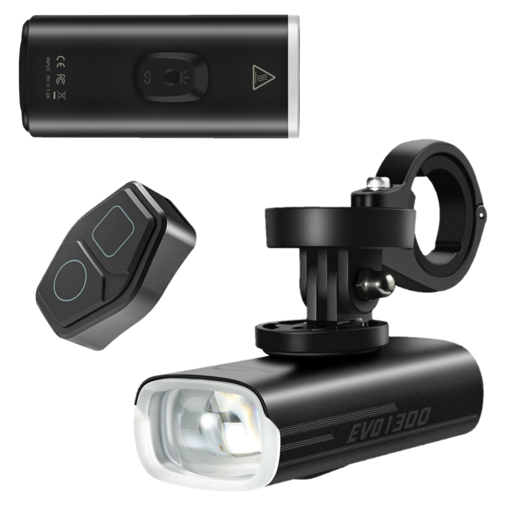 MAGICSHINE EVO 1300 USB Forlygte til Cykel + Fjernbetjening og Holder GARMIN