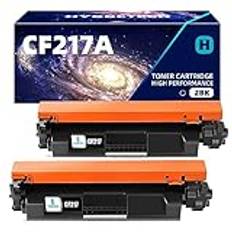 Hyggetech 2-pack kompatibel tonerpatron ersättning för HP CF217A 17A för HP Laserjet Pro M130MFP M130nw M130Series M132a M132fn M132fp