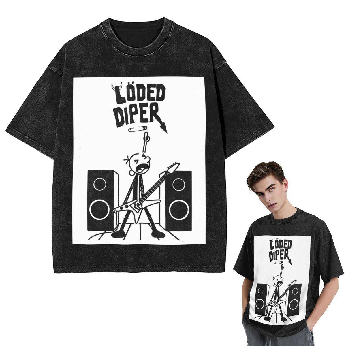 Streetwear T-shirts Diary Of Wimpy Kid Världsbokdagen Tvättad T-shirt Kortärmad Hip Hop T-shirt Toppar T-shirts för Män Kvinnor cm black