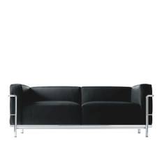 Cassina - LC3 2-Seater Sofa Chrome Frame, Polyester Padded, Naturale 08 13Z305 - Sofaer - Charlotte Perriand,Le Corbusier,Pierre Jeanneret - Sort