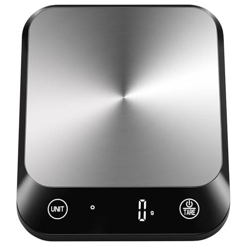 Vitafit 10 kg digital köksvåg, hög noggrannhet säkrad av vägning professionell fabrik sedan 2001, viktminskning, bakning och matlagning, LED-skärm, batterier ingår, svart