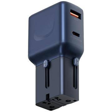 Energea TravelGo Adapter 35 - US, UK, AU, EU, PD 35W - Blå
