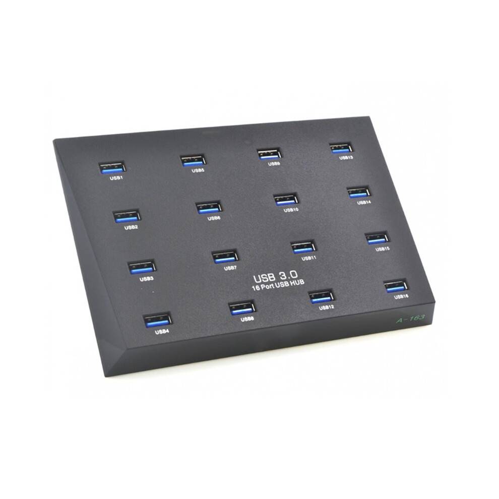 A-163 25W Powered Super Data Speed 5Gbps 16 USB3.0 Duplicator Hub USB Flash Driver Copier EU PLUG