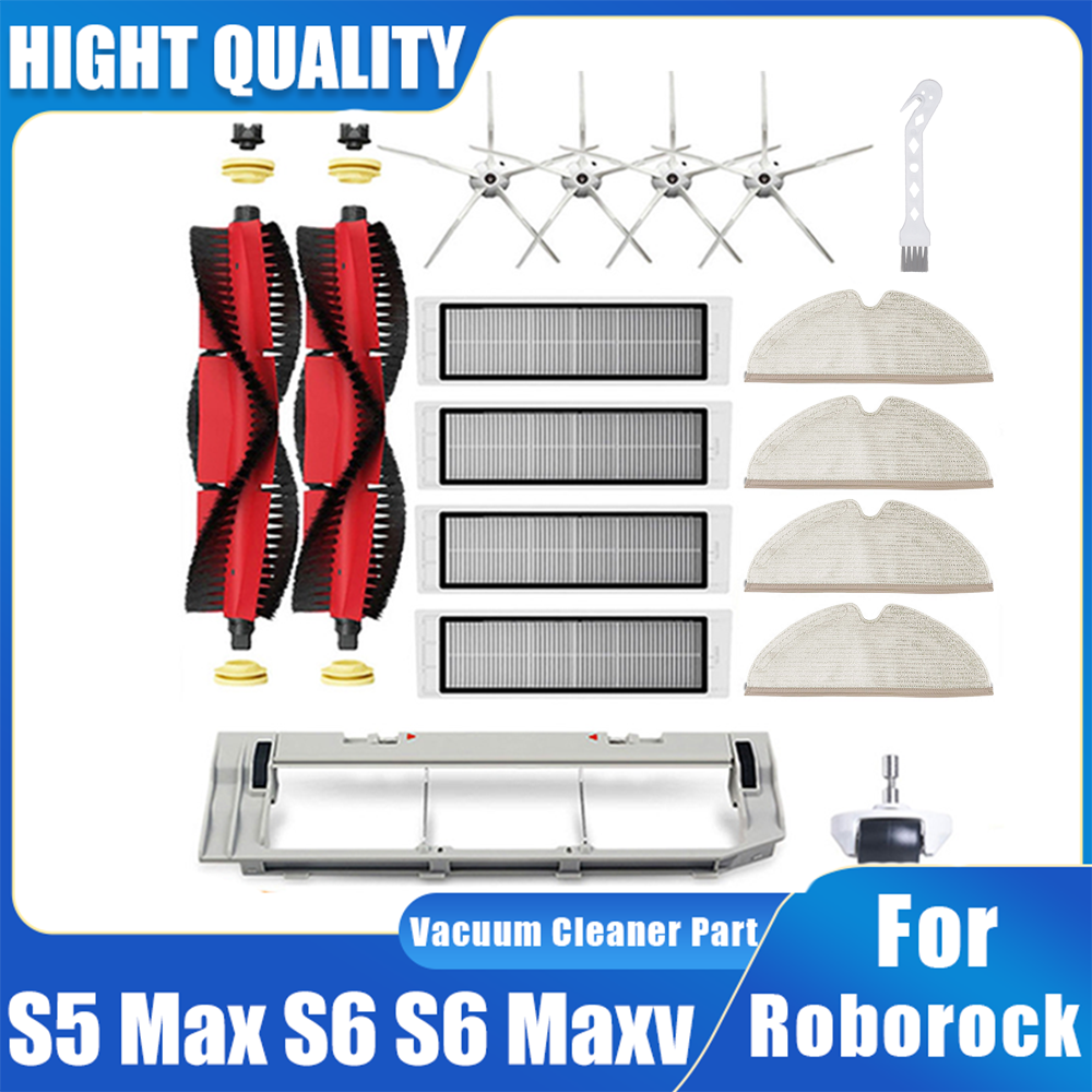For Xiaomi Roborock S5 Max S6 S6 Maxv Vacuum Cleaner Replacement Kit Roller Brush HEPA Filter Mop Cloth Spare Parts