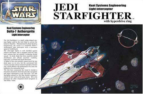 Jedi Starfighter with hyperdrive ring Kuat Systems Engineering Light Interceptor 1:72