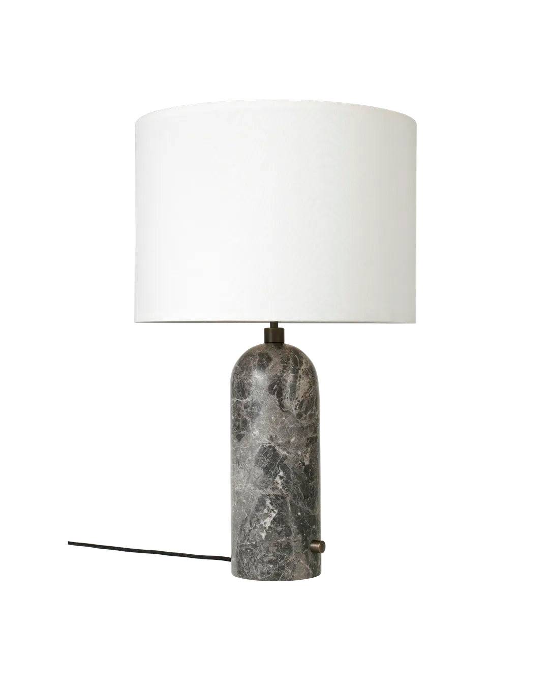 Gravity Large Bordlampe, hvid skærm fra GUBI Grå marmor - Jacobsen Plus