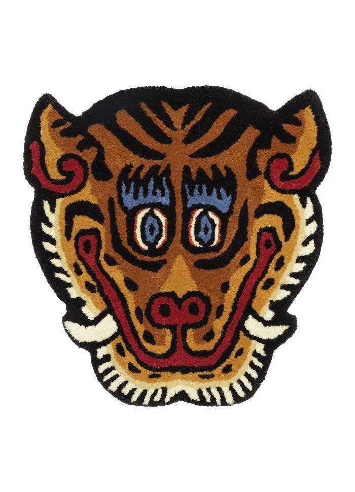 Bongusta Tigerhoved tæppe i uld – Bongusta - 92 x 100 cm -