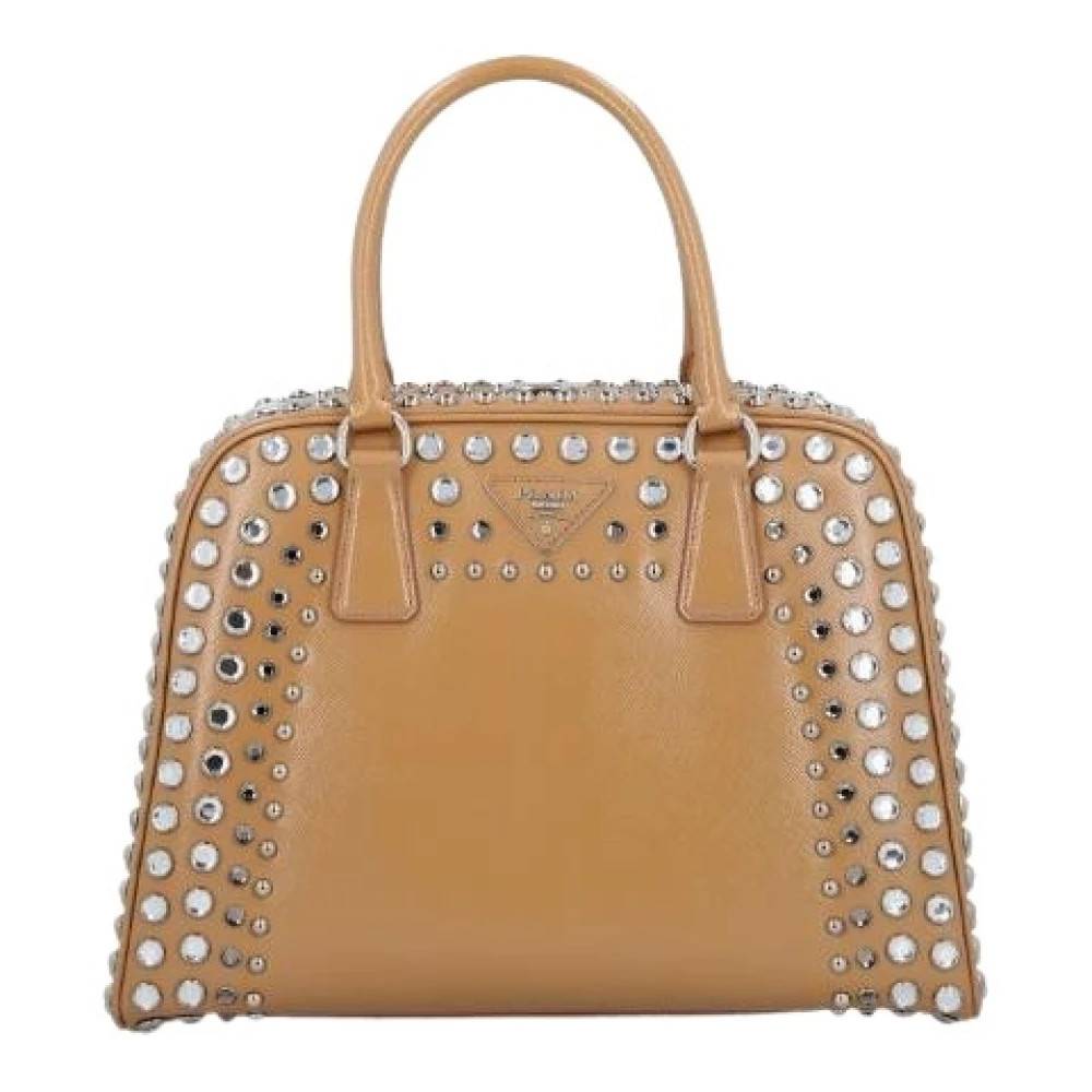 Prada Vintage Pre-owned LUX Pyramid - Vintage - Dame - Beige - ONE SIZE - Læder