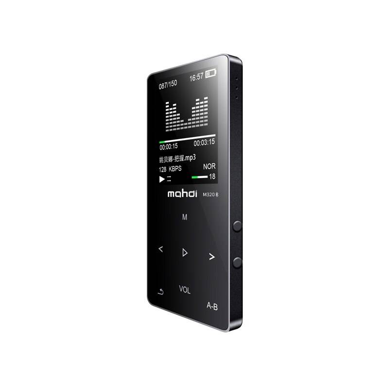 Mahdi mp4 spelare bluetooth kapacitiv touch inbyggd högtalare mp 4 spelare 1.8 " språk stöder inspelning av e-bok tf fm armband - Svart / 8gb