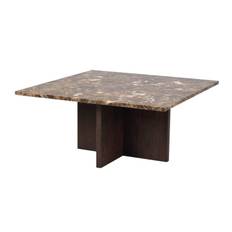 Rowico Home Brooksville soffbord marmor/brun ek 90 x 90 cm
