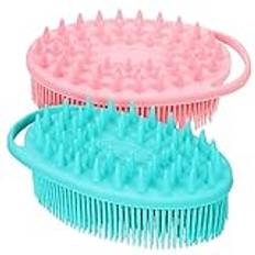 2 St Silikonskrubber Badborste Borsta Handske Duschskrubb För Kroppen Silikon Kroppsborste Silikon Kroppsskrubber Kroppsborste Exfoliator Aldult Barn Artefakt För Bad Silikagel
