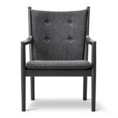 Fredericia Furniture - Wegner 1788 Lounge Chair Ek Svartlackerad / Hallingdal 180 - Fåtöljer - Hans J. Wegner - Svart - Trä/Textilmaterial