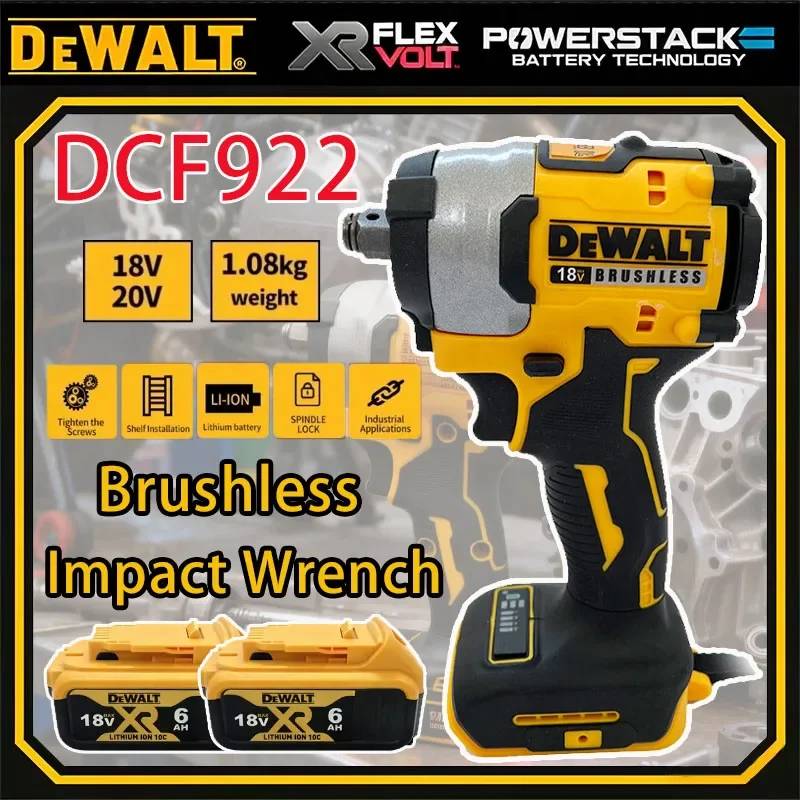 Dewalt DCF922 Brushless Impact Wrench 610N.m Cordless Driver Large Torque Variable Speed Electric Wrench Rechargeable Tools