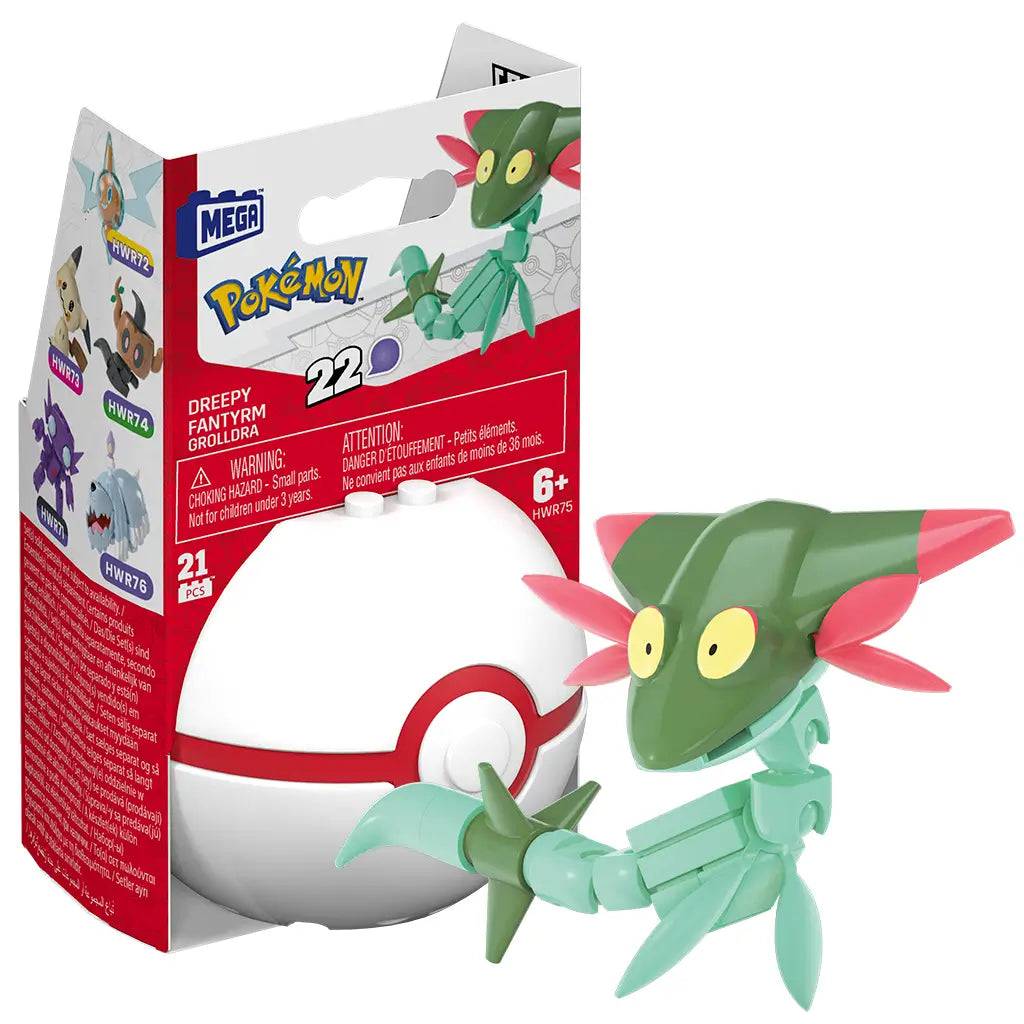 MEGA Pokémon Byggesæt Dreepy Figur og Pokéball 21 Dele
