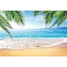 Renaiss 15 x 10 fot sommar strand bakgrund tropisk Hawaii kust palmblad fotografi bakgrund natur landskap bröllop födelsedagsfest dekoration resa foto bås rekvisita vinyl