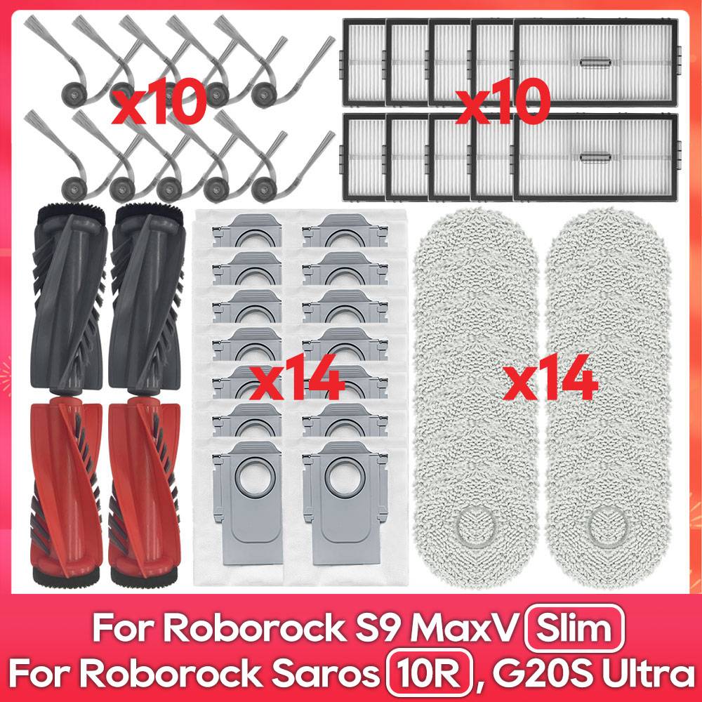 Fit For ( Roborock Saros 20, Saros 20X, S10 MaxV Slim, Qrevo CurvX, EdgeT, Curv 2 Pro, Edge 2 ) Part Accessories Replacement