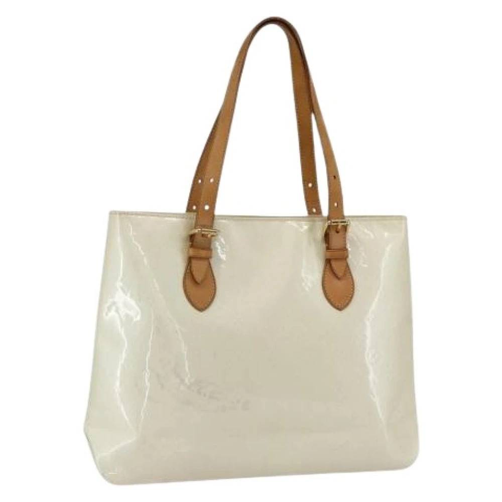 Louis Vuitton Vintage Pre-owned Perle Patent Leather Skuldertaske - Vintage - Dame - Beige - ONE SIZE - Uld
