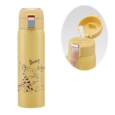 Skater Straw Mug Bottle 480ml Cold Storage Stainless Steel Water Bottle Disney Winnie the Pooh Relax One Touch Open STOT5ST-A