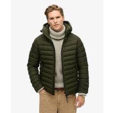 Superdry Herren Fuji Steppjacke aus Tweed mit Kapuze Grün - Größe: S