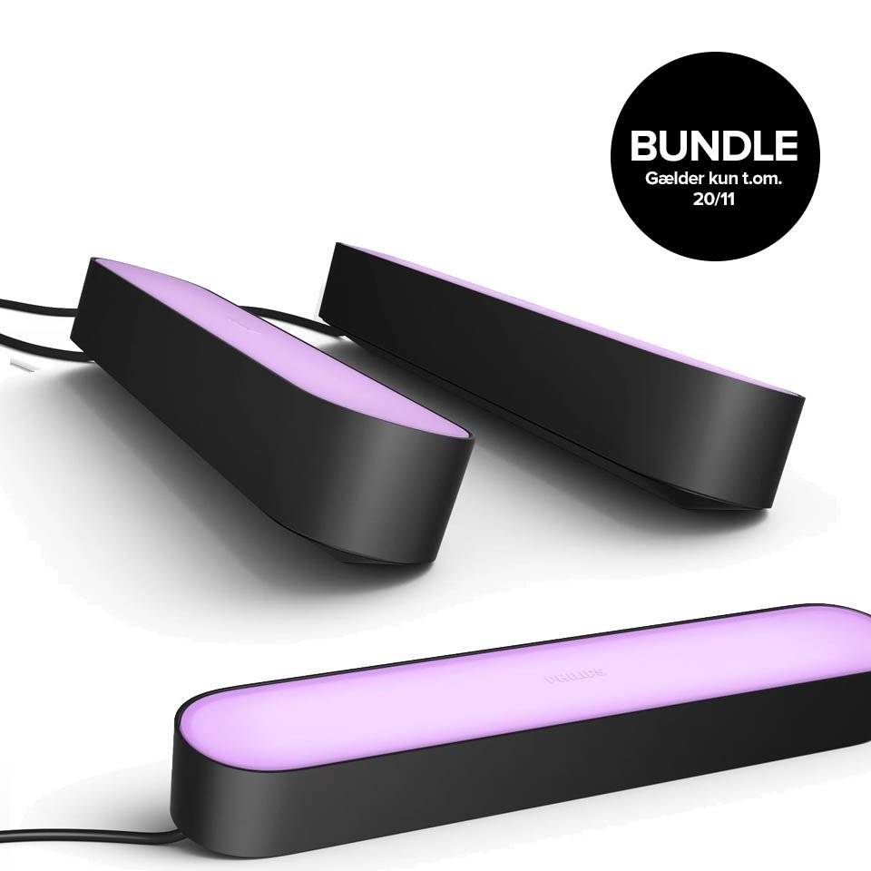 Philips Hue - Play Light Bar 2-pack & Förlängning - Svart - Paket
