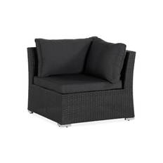 Wisconsin Premium Hörnmodul utomhus i konstrotting - Svart Moduler utesoffa Grå,Svart Comfort Garden