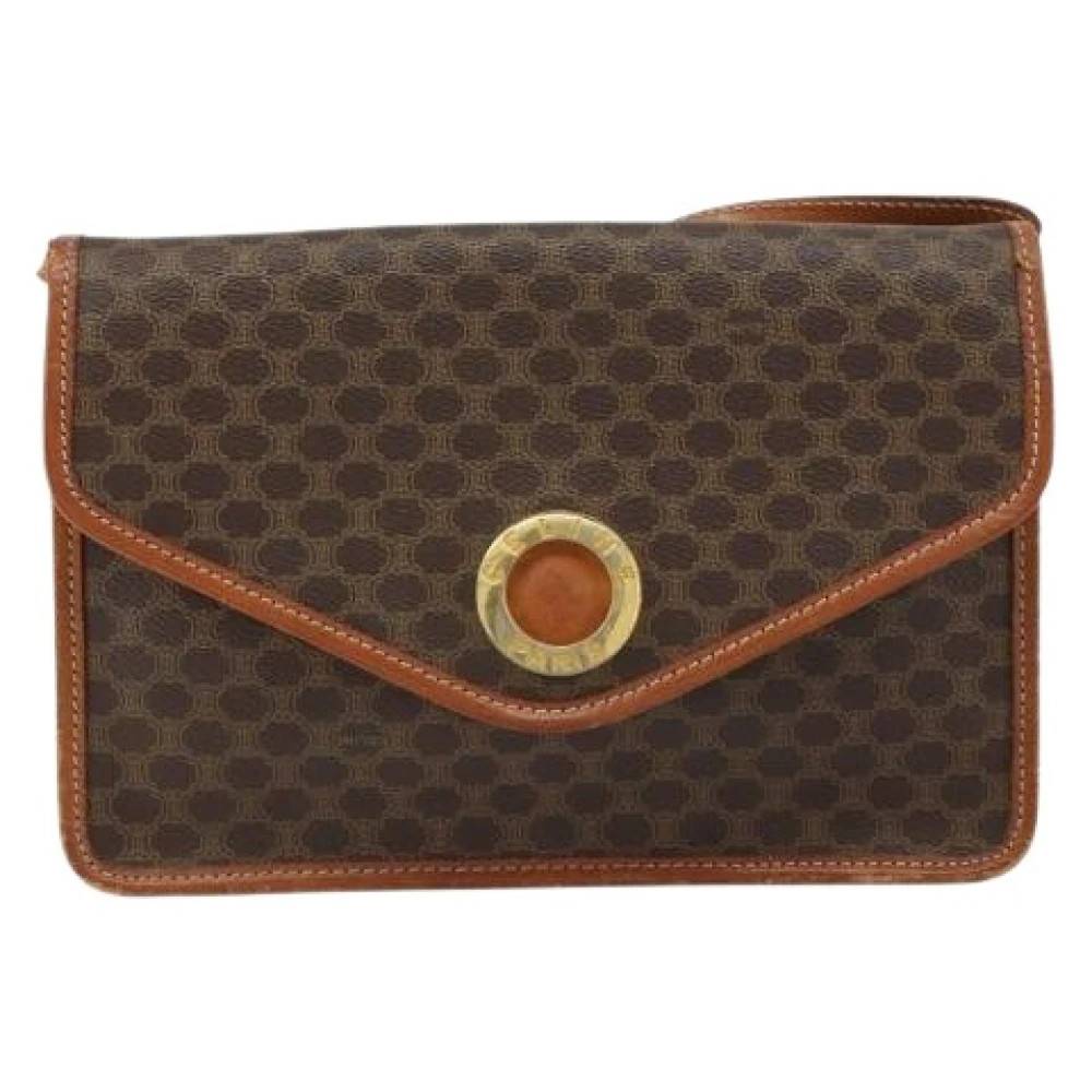 Celine Vintage Pre-owned Circle Logo Shoulder Bag - Vintage - Dame - Brun - ONE SIZE - Uld