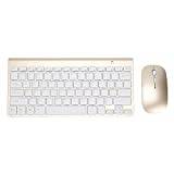 Viktlätt Tangentbordsmuskombination, 78 Tangenter Trådlöst Ergonomiskt Tangentbord och Musuppsättning, Ultratunt, Slitstarkt Tangentbord för Bärbar Dator (Guld)