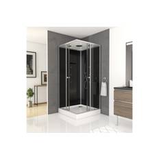 Attsjö Duschkabin 90x215 cm - Svart/Grå Duschar Grå,Svart Metall
