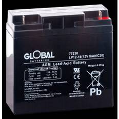 Global 12V EG18-12HR AGM Batteri 18Ah 182 x 77 x 168 mm