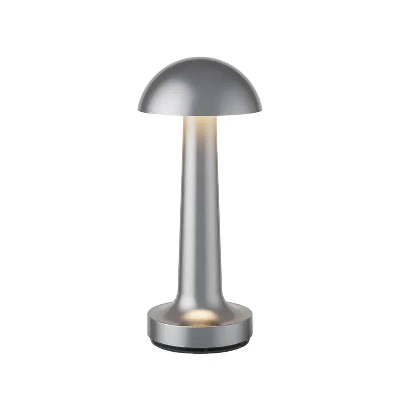SleekGlow - Stilig Modern Bordslampa för Inredning - Silver/Rund
