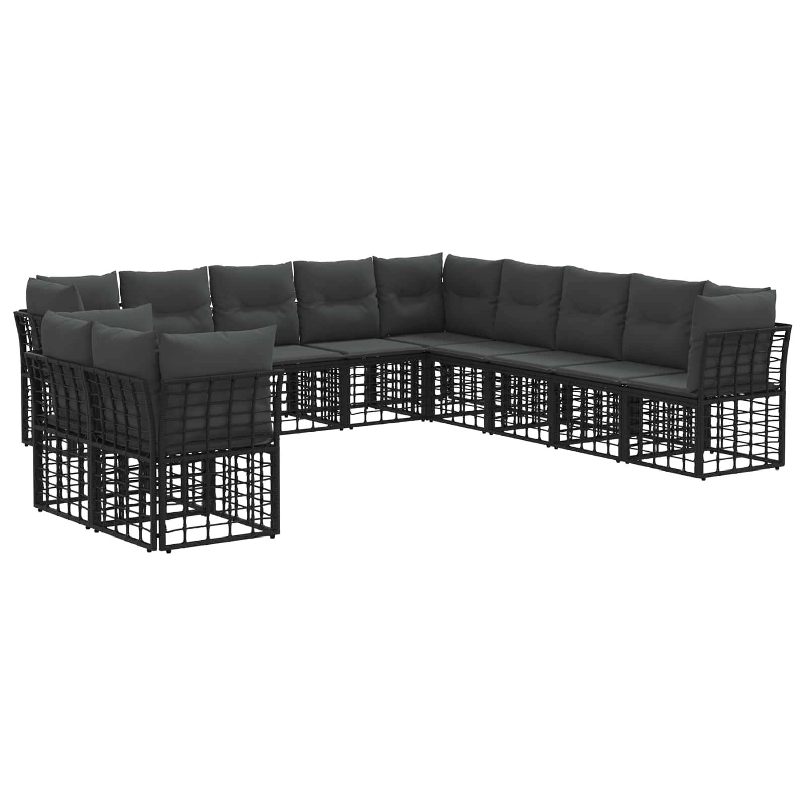 vidaXL Udendørs sofagruppe Sort Polyester