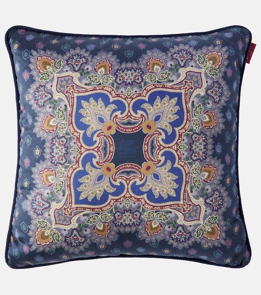 Etro Cojín Zahir de algodón estampado - azul - Talla Única
