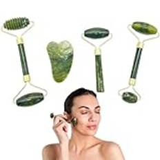 OHYER Gua Sha Tool for Self Care Gua Sha Natural Ansikte och Jade Roller Massage Tool för ansikte och kroppsbehandling Dermaroller Muskelskrapverktyg slappnar av huden (L-4)