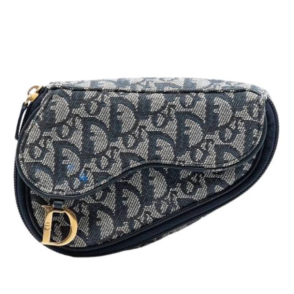 Dior Vintage Pre-owned Saddle Pouch - Vintage - Dame - Blå - ONE SIZE - Læder
